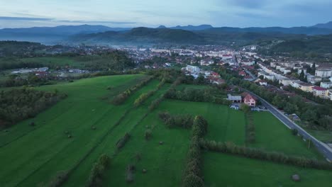 Short-drone-footage-flying-above-my-small-village-situated-in-the-Apuseni-Mountains
