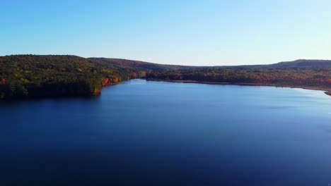 A-still-shot-of-a-lake-in-Maine-during-the-Fall