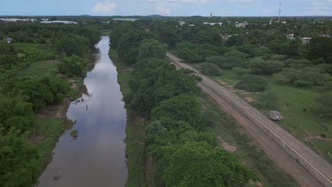 aerial-shot-of-border-fence-construction-between-Haiti-and-Dominican-Republic