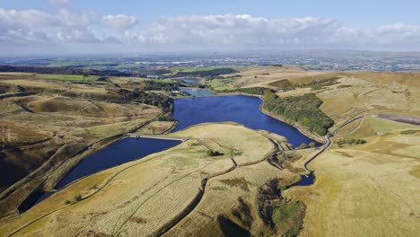 Drone-footage-of-Saddleworth-Moor,-Windy-Hill,-Yorkshire,-England