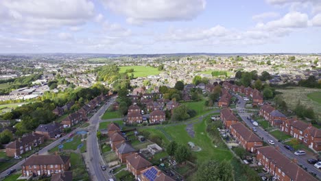 Drone-aerial-footage-of-the-famous-Dewsbury-Moore-Council-Estate,-a-typical-urban-council-owned-housing-estate