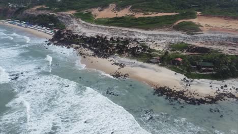 Aerial-Drone-Shot-of-Pipa-Beach-Brazil