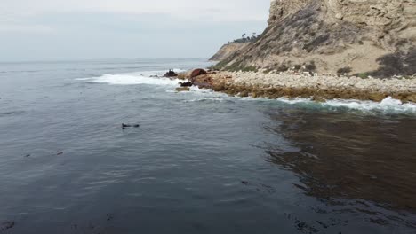 Shipwreck-Beach-by-Drone-4k-in-Rancho-Palos-Verdes,-California