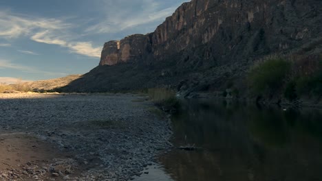 Big-Bend-National-Park-Canyon-Scenery-With-River-At-Cliff-Escarpment
