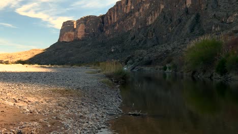 Dry-Canyon-Cliff-Landscape-And-Shallow-River-In-Big-Bend-National-Park
