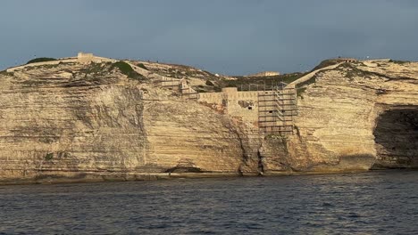 Wide-cave-in-Bonifacio-cliff-in-Corsica,-France