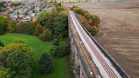 Drone-footage-of-the-Penistone-Viaduct-near-Barnsley,-South-Yorkshire,-UK
