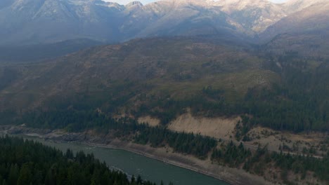 The-Fraser-River-valley-in-Interior-British-Columbia,-close-to-Lytton-and-the-Thompson-River-tributary