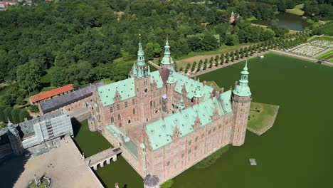 Frederiksborg-Castle-Drone-Pan-Toward-Gardens