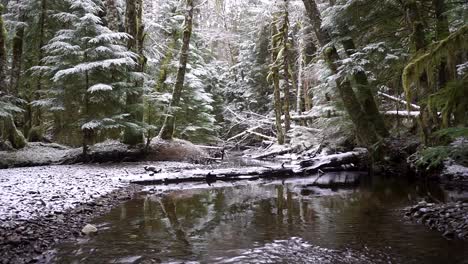 Calm-river-outflow-in-the-snow