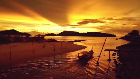 Langkawi-sunset-over-the-Rebak-Islands,-Malaysia