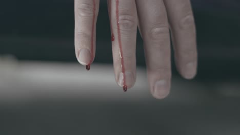 Blut-Läuft-In-Zeitlupe-über-Die-Hände