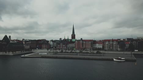 Vista-De-Dron-De-Aarhus,-Dinamarca