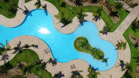 Aerial-drone-shot-of-a-pool