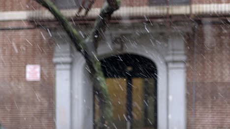Soft-snowflakes-pouring-down-on-a-Brooklyn-street-during-a-snowstorm---Detail-slow-motion-shot