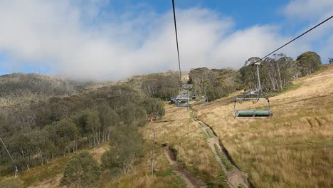 Riding-ski-lift-during-summer-season-on-Australian-ski-slope