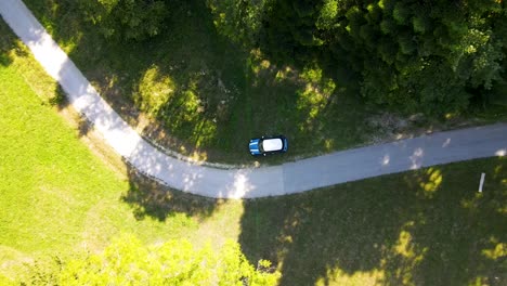 View-of-the-mini-cooper-from-the-air-in-nature