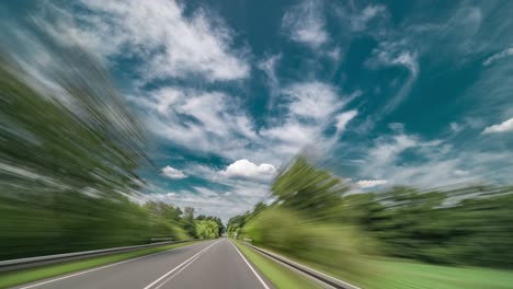 A-speedy-forward-drive-on-the-two-lane-road-in-Germany