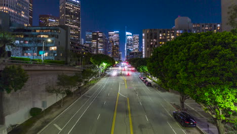 A-timelapse-looking-down-at-Figueroa-Street-in-Downtown-Los-Angeles-taken-from-the-First-Street-Bridge