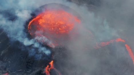Volcanic-Gases-Rising-Up-From-Boiling-Lava-On-Crater-Of-Fagradalsfjall-Volcano-In-Iceland
