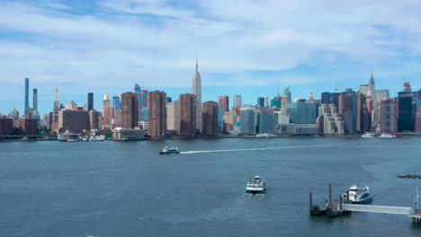 Drone-shot-of-Downtown-New-York-Skyline-from-Brooklyn