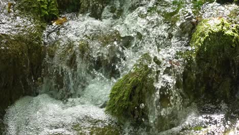 Small-mountain-river-forest-waterfall