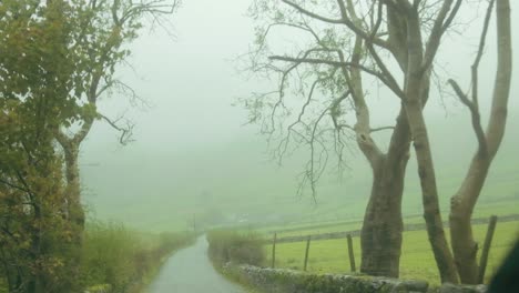 Fahrt-Durch-Die-Nebelverhangene-Englische-Landschaft