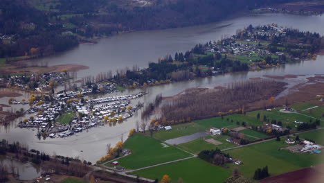 Flooded-Area-In-Abbotsford,-BC,-Canada-Due-To-Heavy-Rainstorm-In-Autumn