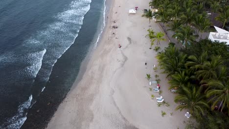 Aerial-drone-clip-of-Sayulita-beach-in-Nayarit,-Mexico