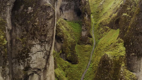 Iconic-Rugged-Landscape-Of-Fjadrargljufur-Canyon-With-The-Fjadra-River-In-Southern-Iceland