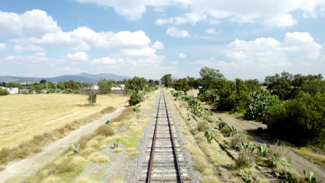 Backwards-view-of-railroad-track-ride