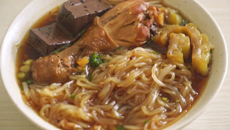 Stewed-Chicken-Noodle-in-Brown-Soup-Bowl---Asian-food-style