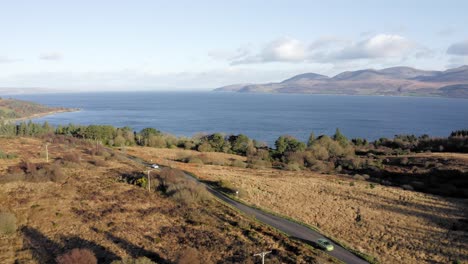 Schöne-Luftaufnahme-Der-Insel-Arran-Und-Des-River-Clyde-In-Schottland