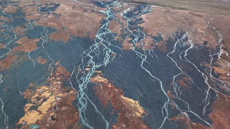 Aerial-View-Of-Braided-River-On-The-South-Coast-Of-Iceland