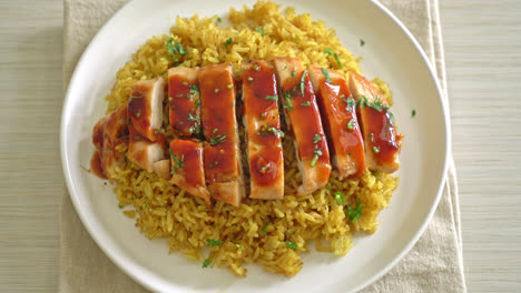grilled-sweet-and-chilli-chicken-with-curry-rice