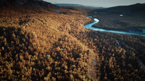 Aerial-view-of-the-Borselvdalen-valley,-Norway