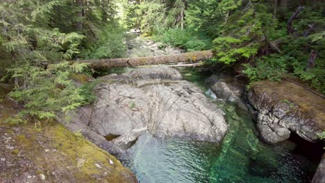 Looking-Down-at-a-Green-River-on-Vancouver-Island