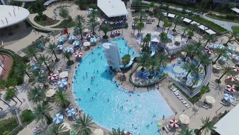 Overhead-view-of-the-wave-pool-at-Universal's-Cabana-Bay-beach-Resort-in-Orlando,-Florida