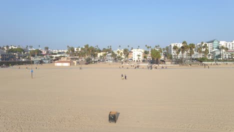 People-at-the-beach-in-Santa-Monica-aerial-view