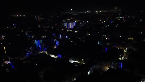 Un-Suburbio-Bien-Iluminado-De-Patna-En-Bihar-Durante-La-Víspera-De-Diwali-O-Chhath-Puja