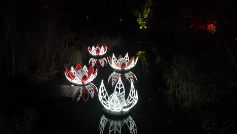 Giant-LED-water-liliy-plants-in-a-lake