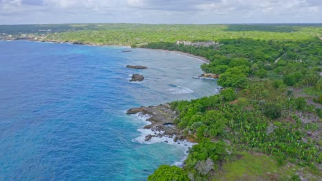 Aerial-forward-over-pristine-coast-of-Boca-de-Yuma-in-Dominican-Republic