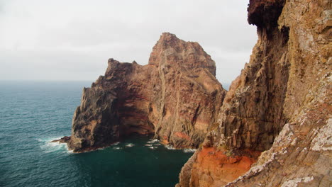 Cliffs-of-Ponta-de-Sao-Lourenco-in-Madeira,-Portugal---static-shot