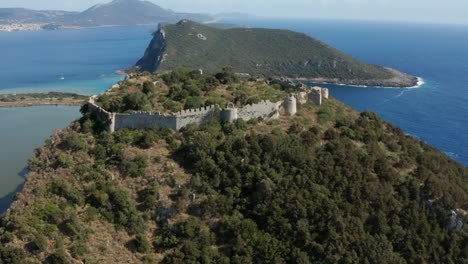 Aerial-View-Of-Old-Navarino-Castle-In-Pylos,-Greece