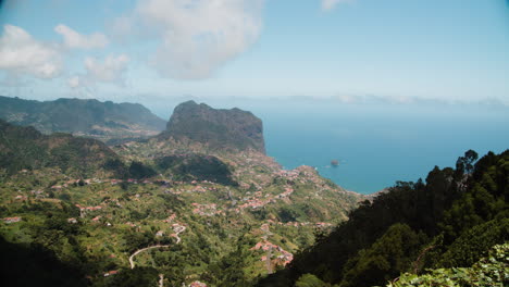 Landscape-Scenery-From-Portela-Viewpoint-In-Madeira-Island,-Portugal---wide-view