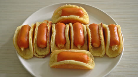 homemade-flat-pancake-roll-with-sausage