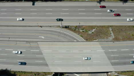 Top-down-aerial-view-of-a-busy-highway