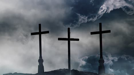 three-crosses-silhouette-over-the-mountain-on-the-background-of-thunderstorms-and-lightning-striking