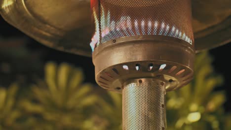 Close-Up-View-Of-Gas-Patio-Heater-Outside-On-Terrace