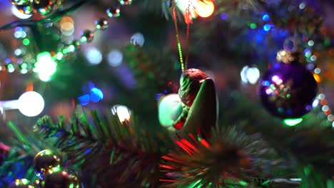 Estante-Push-in-Enfocado-En-Un-árbol-De-Navidad-Bellamente-Iluminado